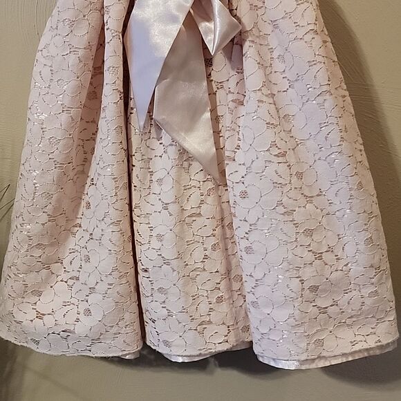 AMERICAN PRINCESS LIGHT PINK LACE OVERLAY SPECIAL OCCASION DRESS, SIZE 4 - Picture 7 of 9
